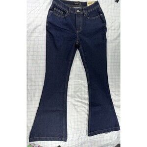 Studio 12 Women's Flare Jeans Size 9 Dark Blue Denim Stretch Classic Comfort